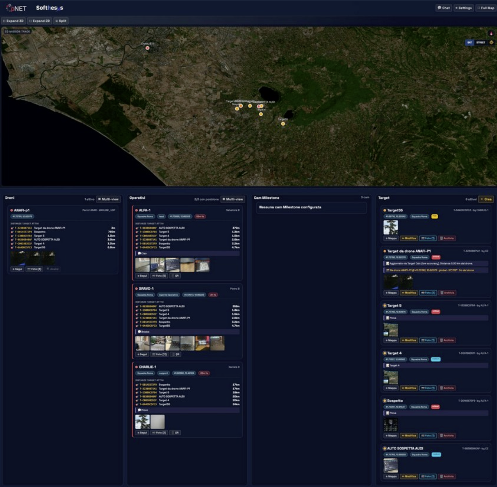 OpNET — dashboard della centrale operativa